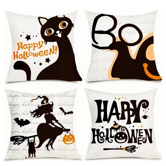 Halloween Decor Pillow Covers 17x17 Set of 4 - Picture 1 of 1